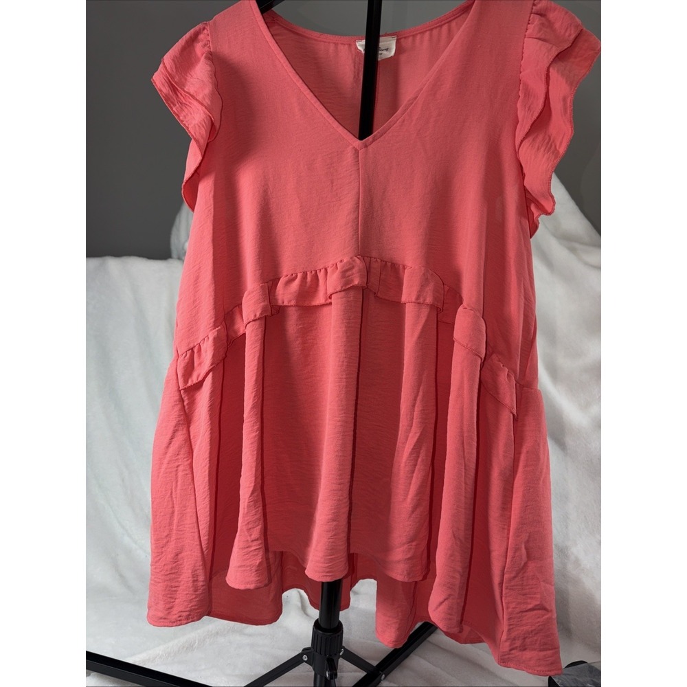 143 Story by Lineup S/Chico Ruffled tiered dress Flutter sleeves Babydoll Fairy